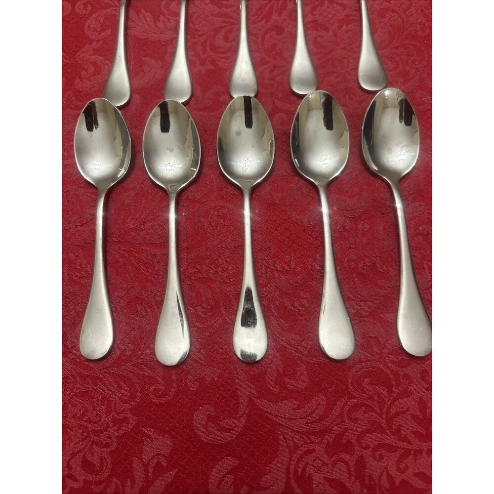 Artaste RAIN Teaspoons 18/10 Stainless Flatware Lot of 10 Glossy